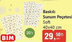 SOFT BASKILI SUNUM PEÇETESİ
